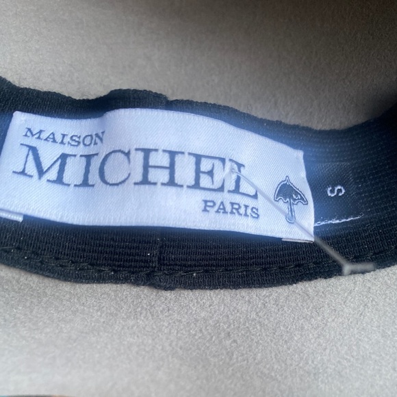 Maison Michel Gray Fedora Hat with Black Band - Picture 3 of 3